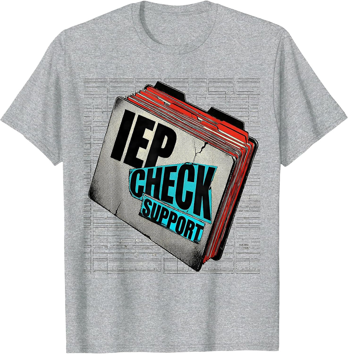 Men's IEP Check Support New Wave Typography Special Ed Teacher T-Shirt - Heather Grey