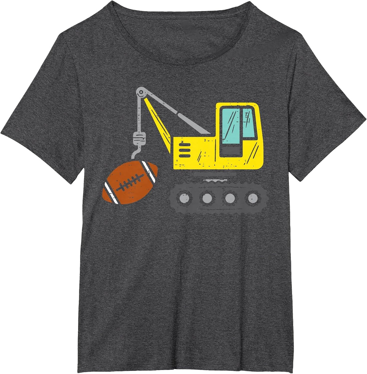 American Football Crane Construction Truck Boys Kids Toddler T-Shirt - Dark Heather Grey