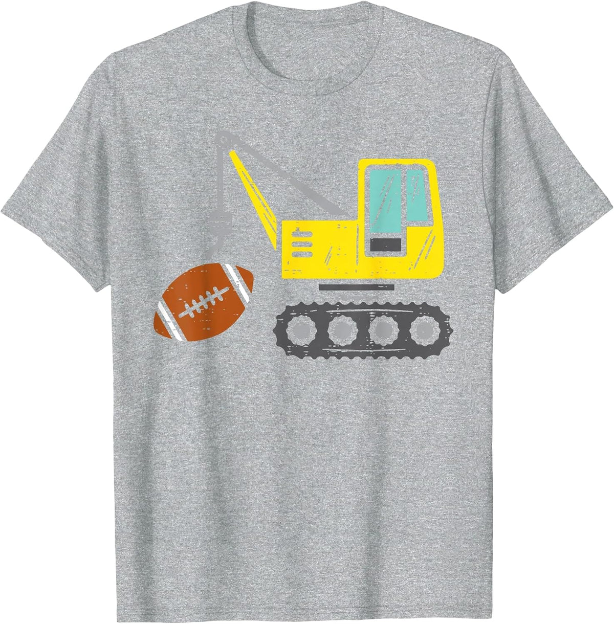 American Football Crane Construction Truck Boys Kids Toddler T-Shirt - Heather Grey