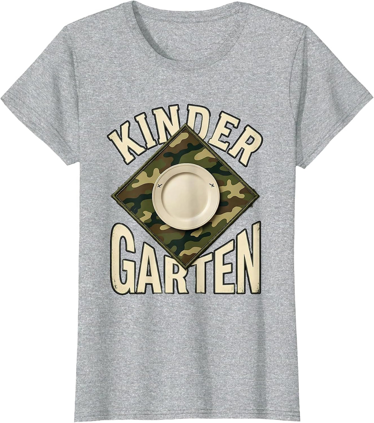 Kindergarten Vintage Camo Back To School Boys Teacher T-Shirt - Heather Grey