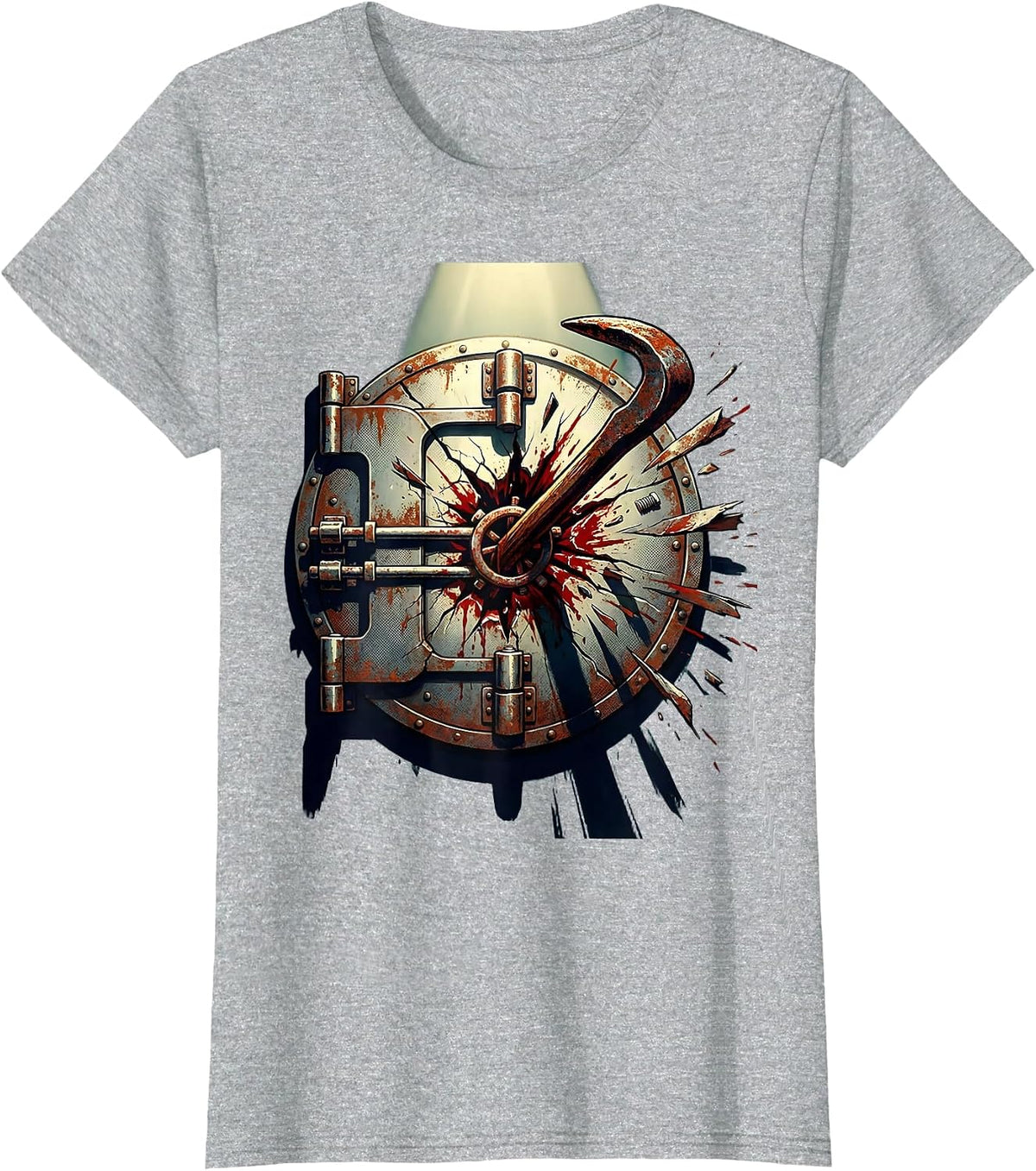 Women's Crowbar Vault Break-In Graphic Design T-Shirt - Heather Grey