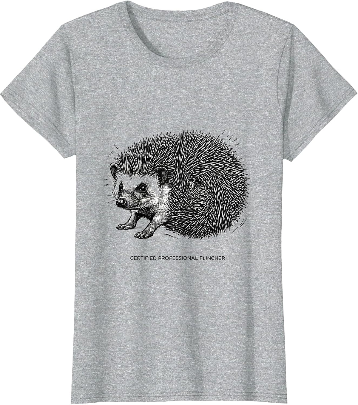 Women's Certified Professional Flincher Funny Hedgehog Lover Gift T-Shirt - Heather Grey