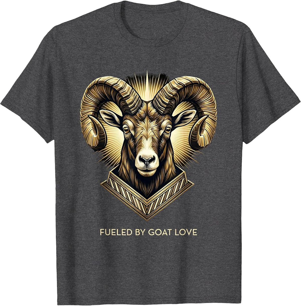 Fueled By Goat Love Funny Goat Lover Design T-Shirt - Dark Heather Grey