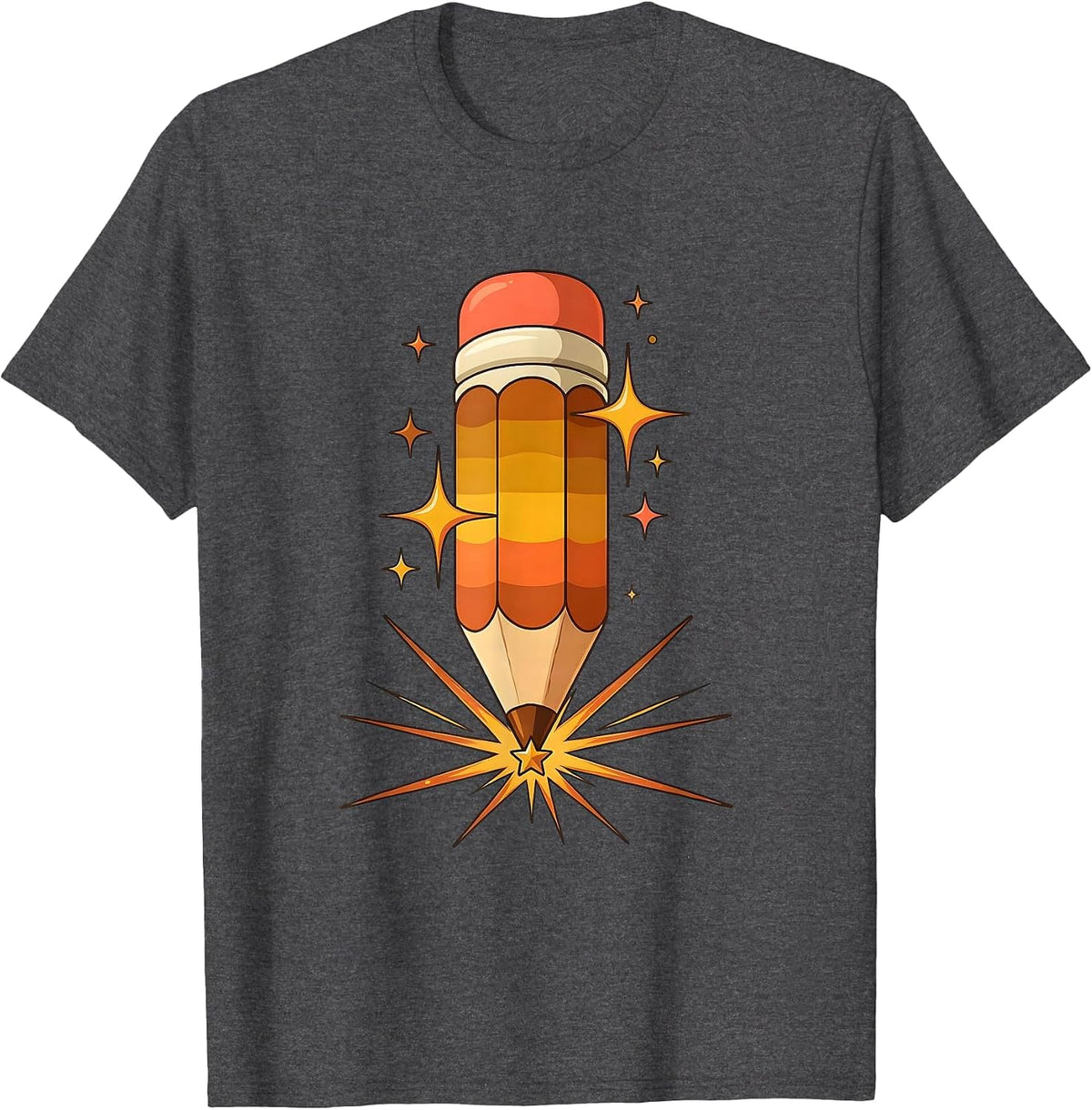 Men's Magical SPED Teacher Pencil Wand Sparkles Design T-Shirt - Dark Heather Grey