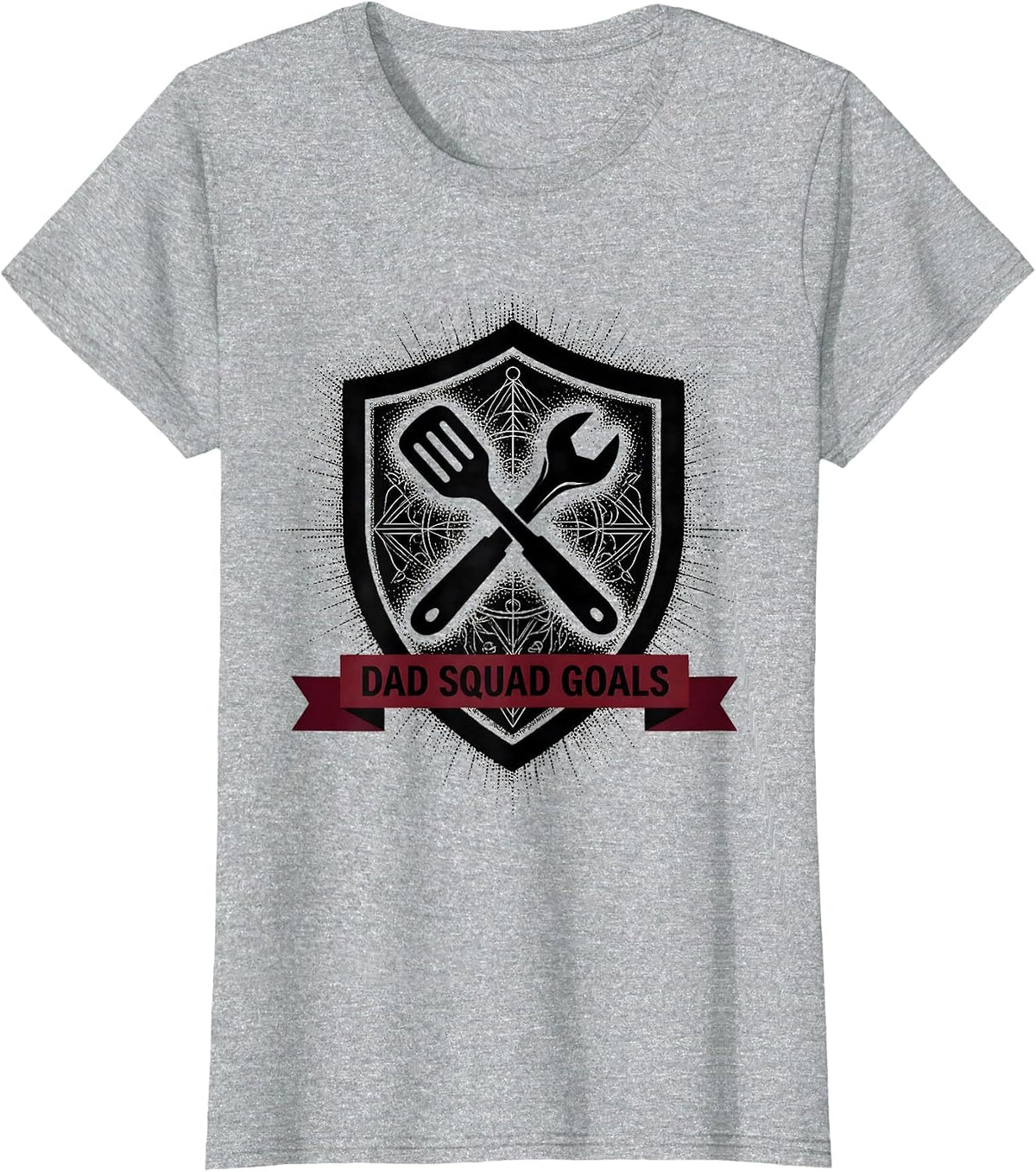 Dad Squad Goals Funny Father Design T-Shirt - Heather Grey