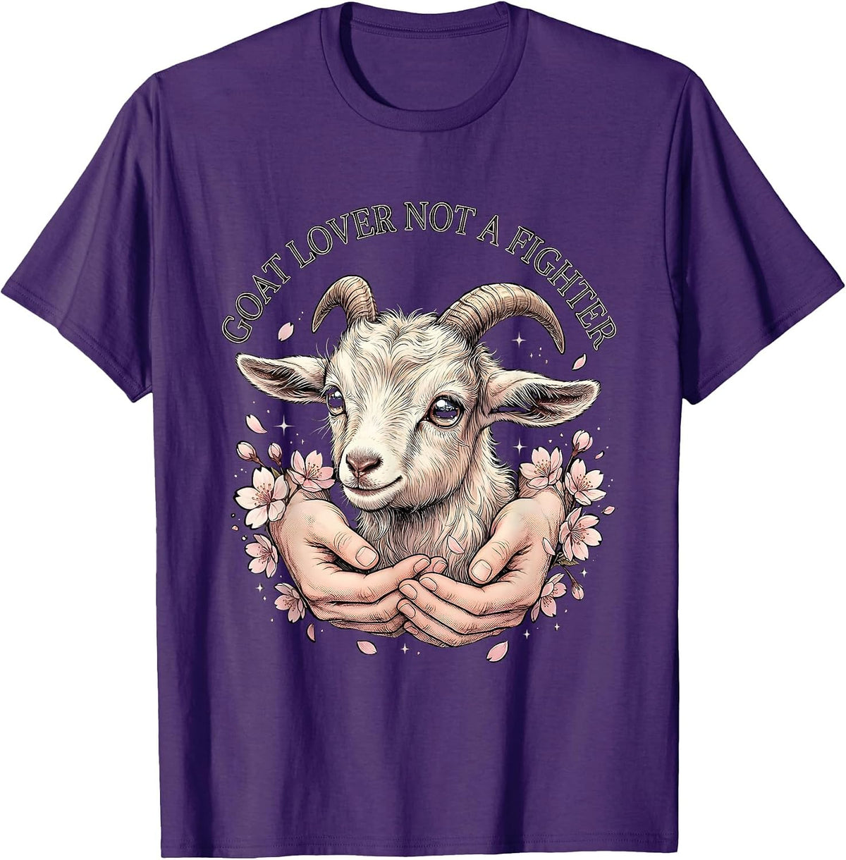 Goat Lover Not A Fighter Funny Goat Design T-Shirt - Purple