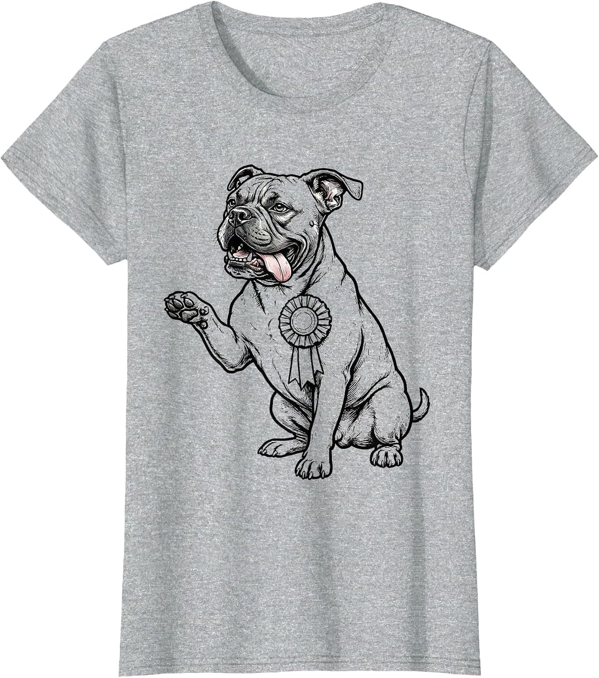 Pitbull Ceremonial Pose Pit Bull Mom Funny Dog Lover T-Shirt - Heather Grey