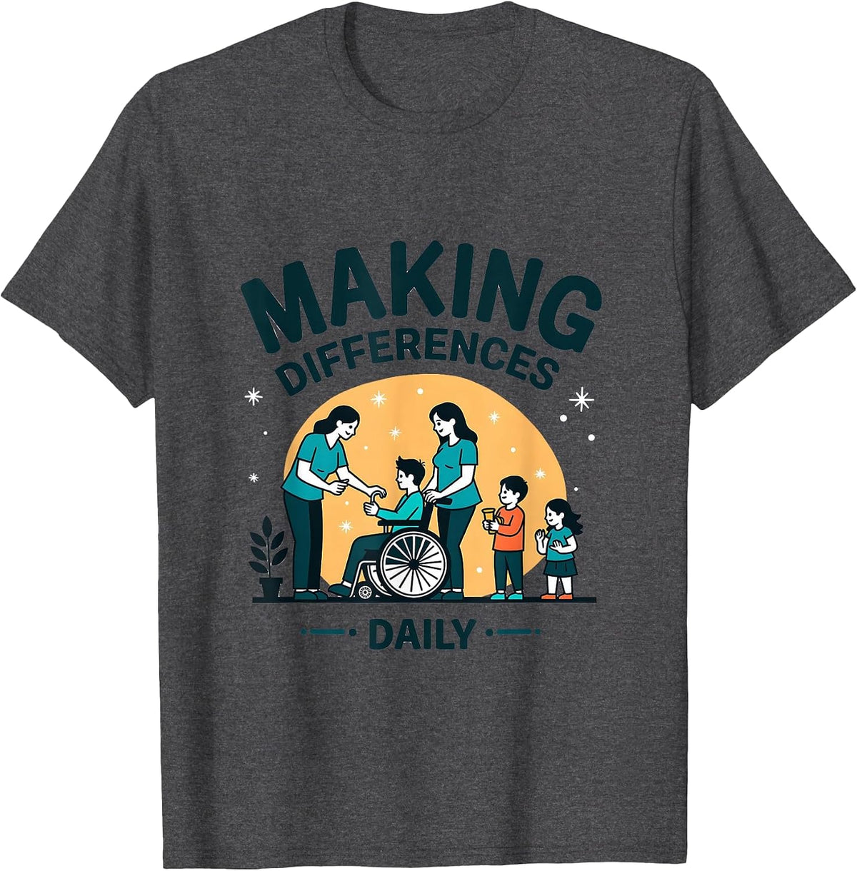 Making Differences Daily Occupational Therapy Design T-Shirt - Dark Heather Grey