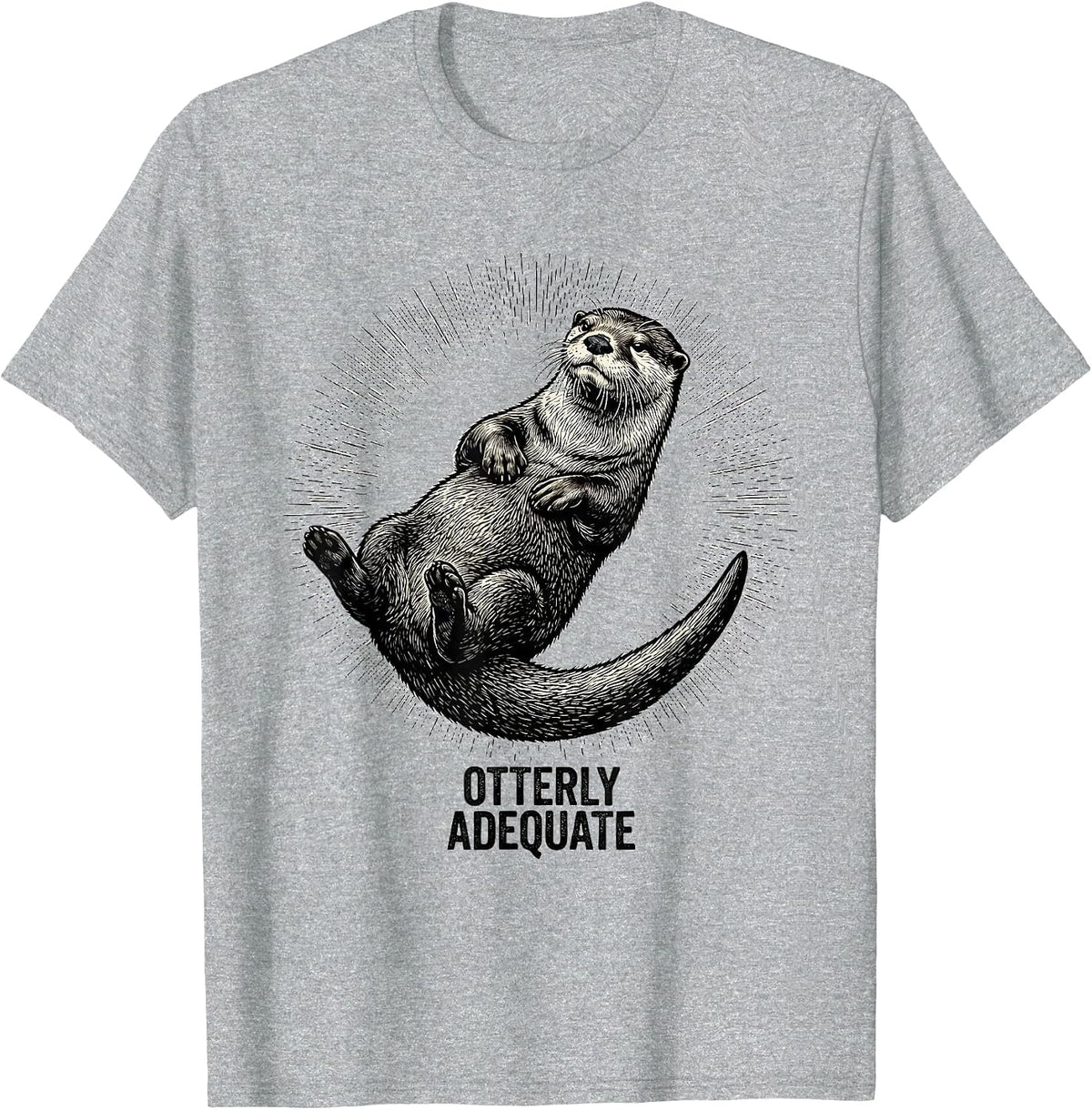 Men's Otterly Adequate Funny Otter Lover Gift For Kids Teens T-Shirt - Heather Grey