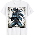 Men's Denim Runs Through Me Western Girls Design T-Shirt - White
