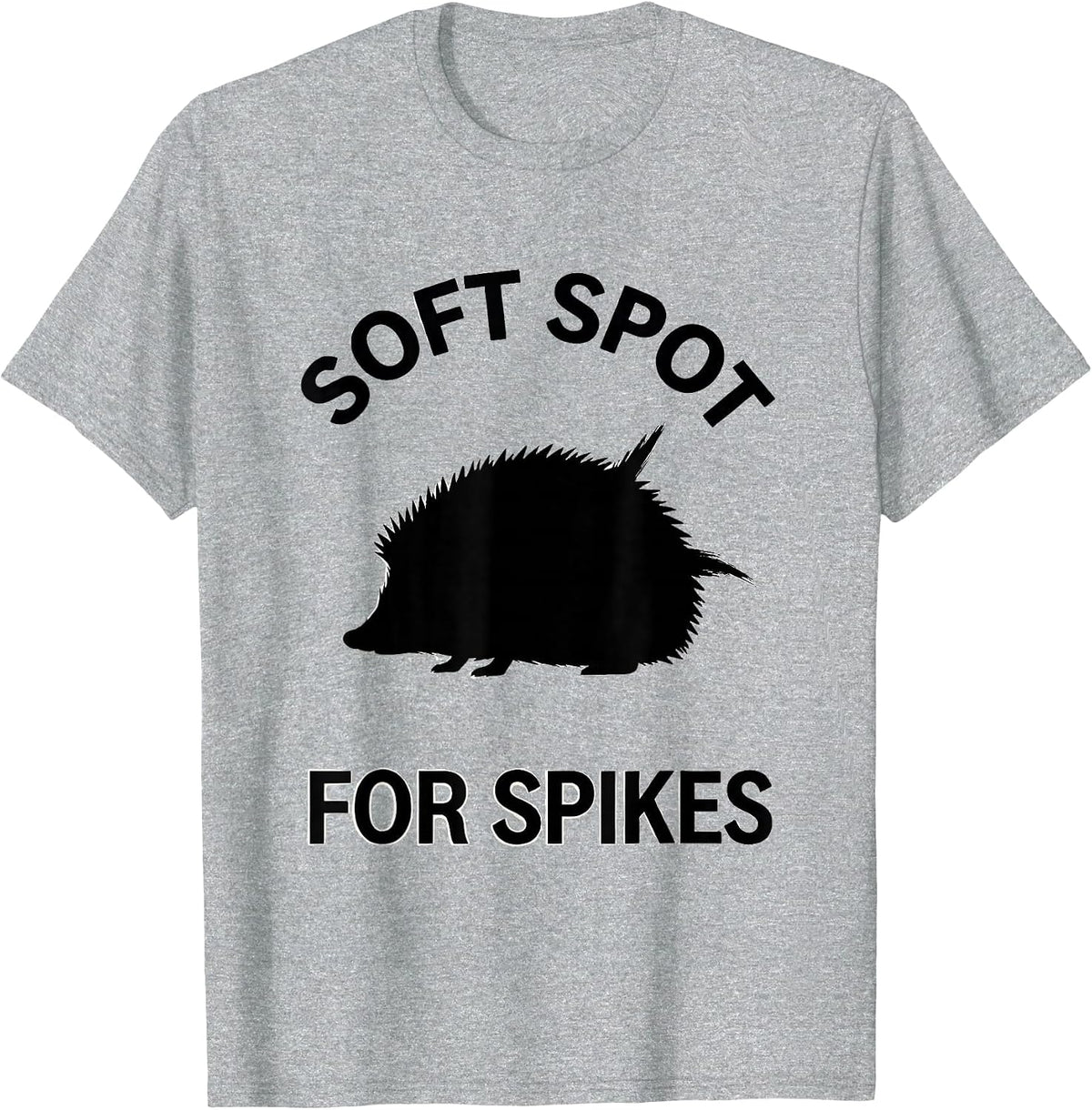 Men's Soft Spot For Spikes Minimalist Hedgehog Cute Animal Lover T-Shirt - Heather Grey