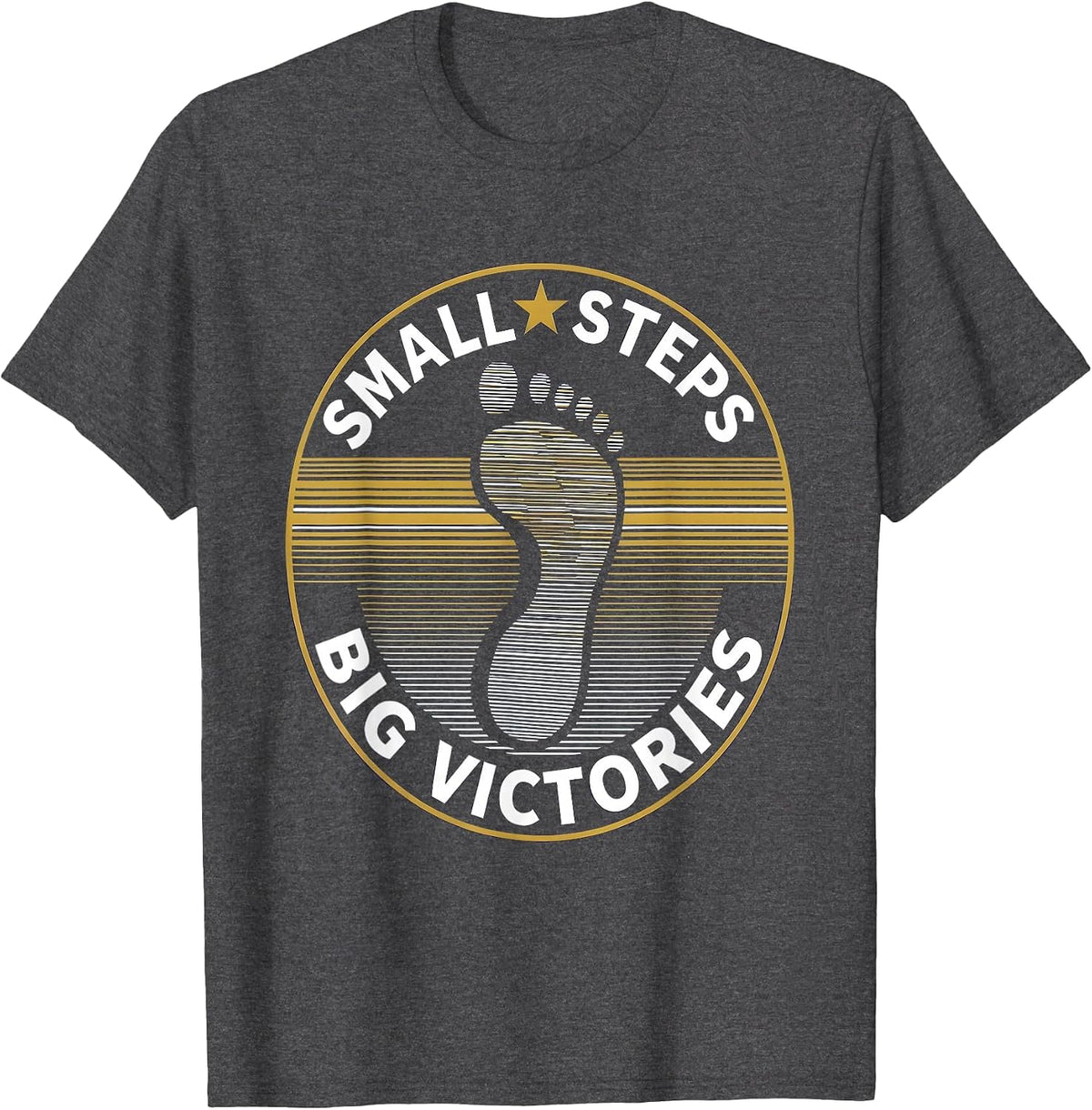 Men's Small Steps Big Victories Sped Teacher Design T-Shirt - Dark Heather Grey