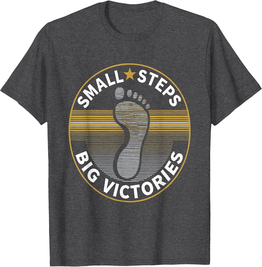 Men's Small Steps Big Victories Sped Teacher Design T-Shirt - Dark Heather Grey