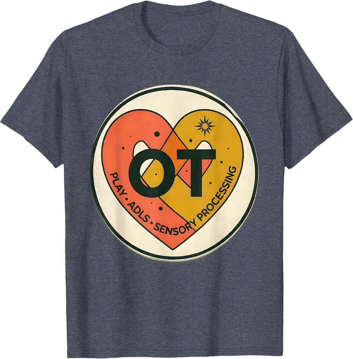 OT PLAY ADLS Sensory Processing Midcentury Modern T-Shirt - Heather Blue