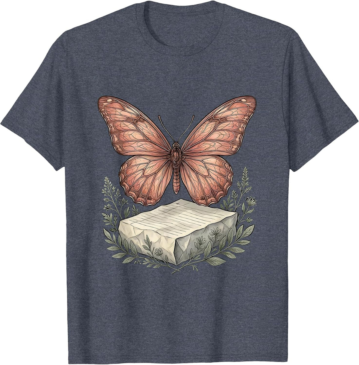 Sped Teacher Butterfly Worksheet Cocoon Design T-Shirt - Heather Blue