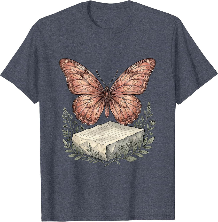 Sped Teacher Butterfly Worksheet Cocoon Design T-Shirt - Heather Blue
