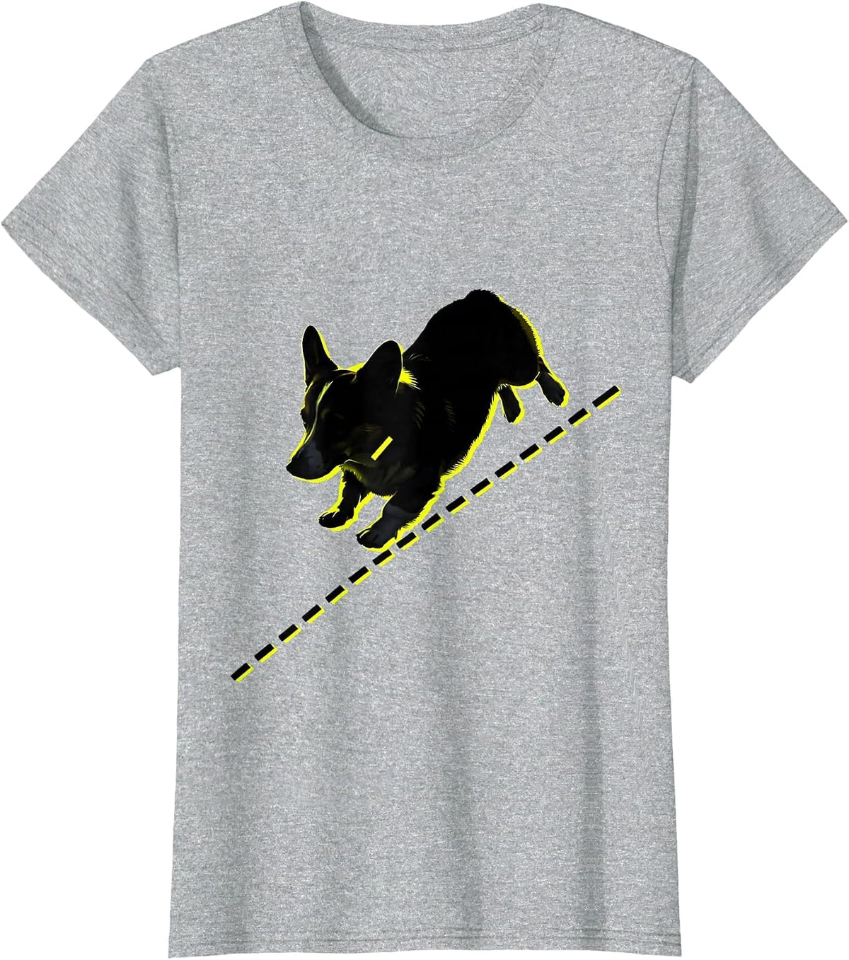 Corgi Sprint Retro Corgi Lover Humor T-Shirt - Heather Grey