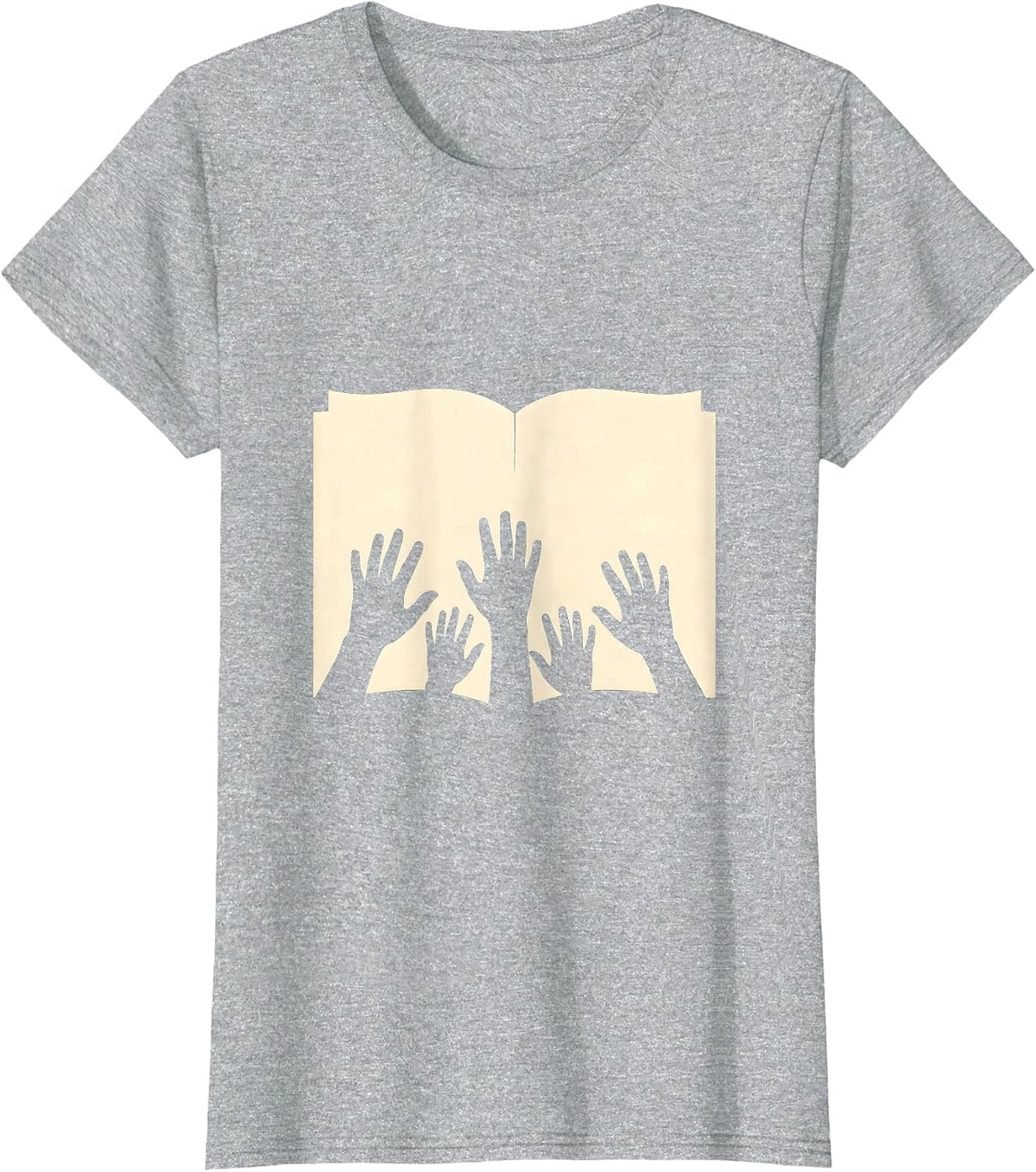 Sped Teacher Diverse Hands Open Book Graphic T-Shirt - Heather Grey