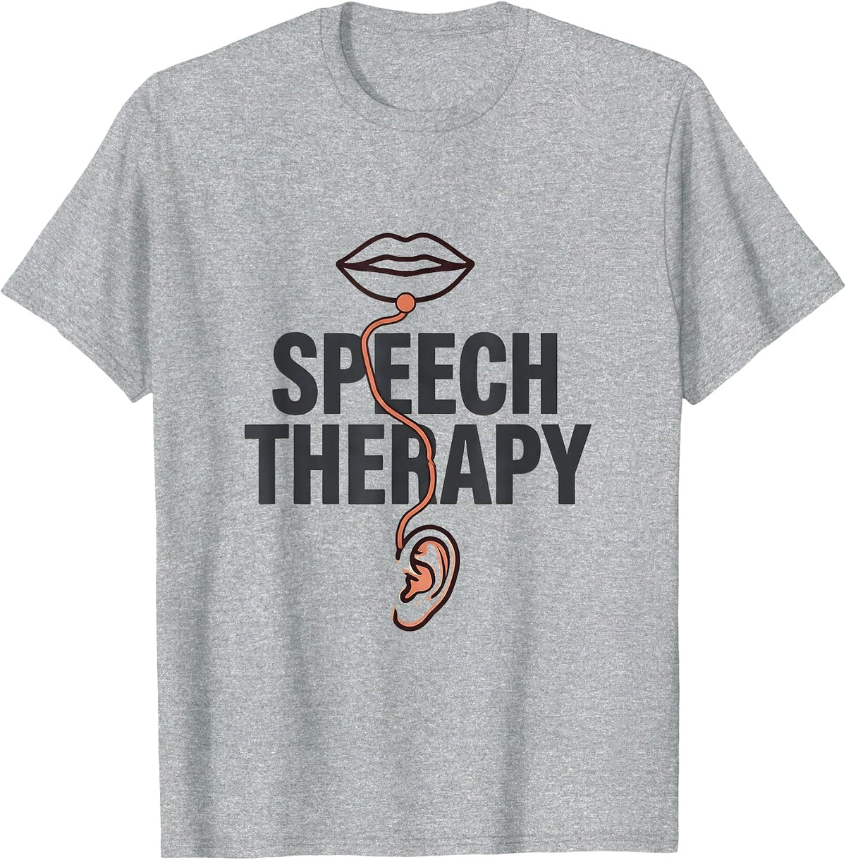 Men's Speech Therapy Minimalist Cute SLP Professional Pride T-Shirt - Heather Grey