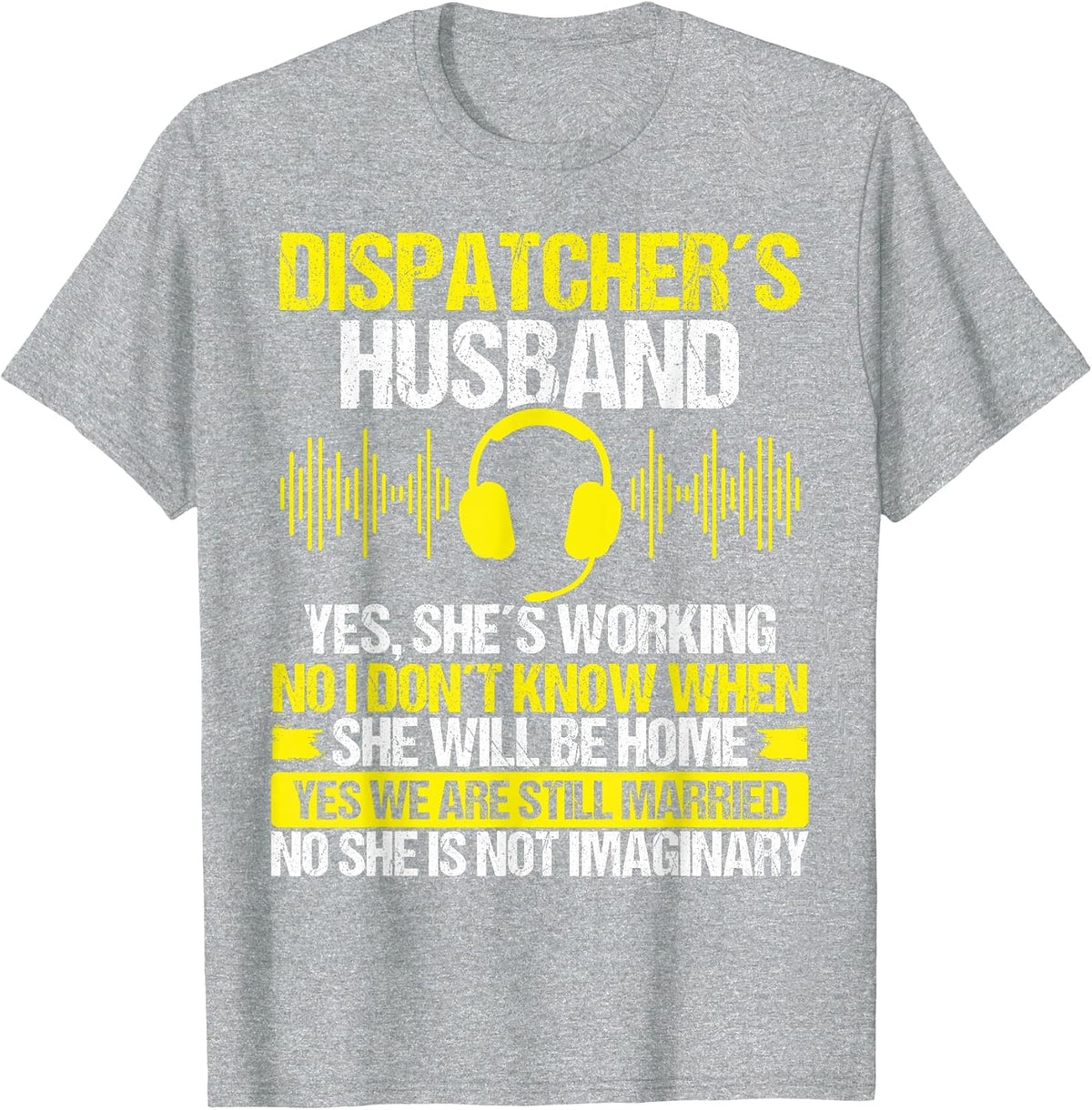 Dispatch Operator Thin Gold Line 911 Dispatch Mom T-Shirt - Heather Grey