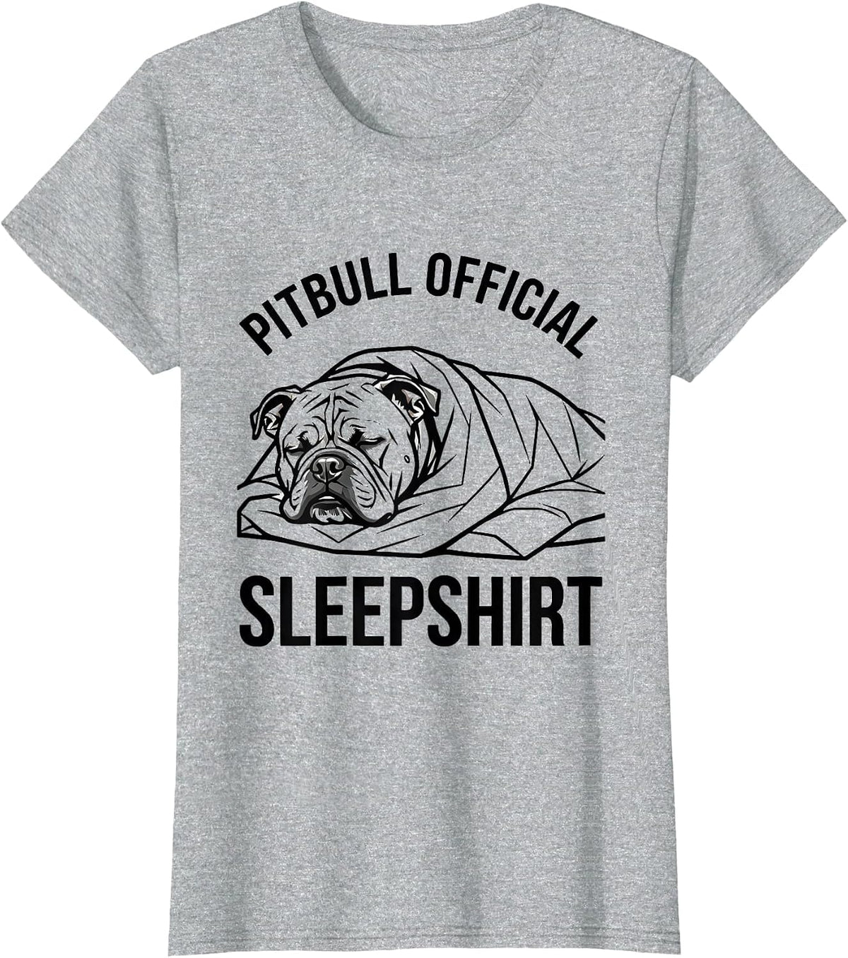 Women's Pitbull Official Sleepshirt Cozy Dog Owner Nightgown T-Shirt - Heather Grey