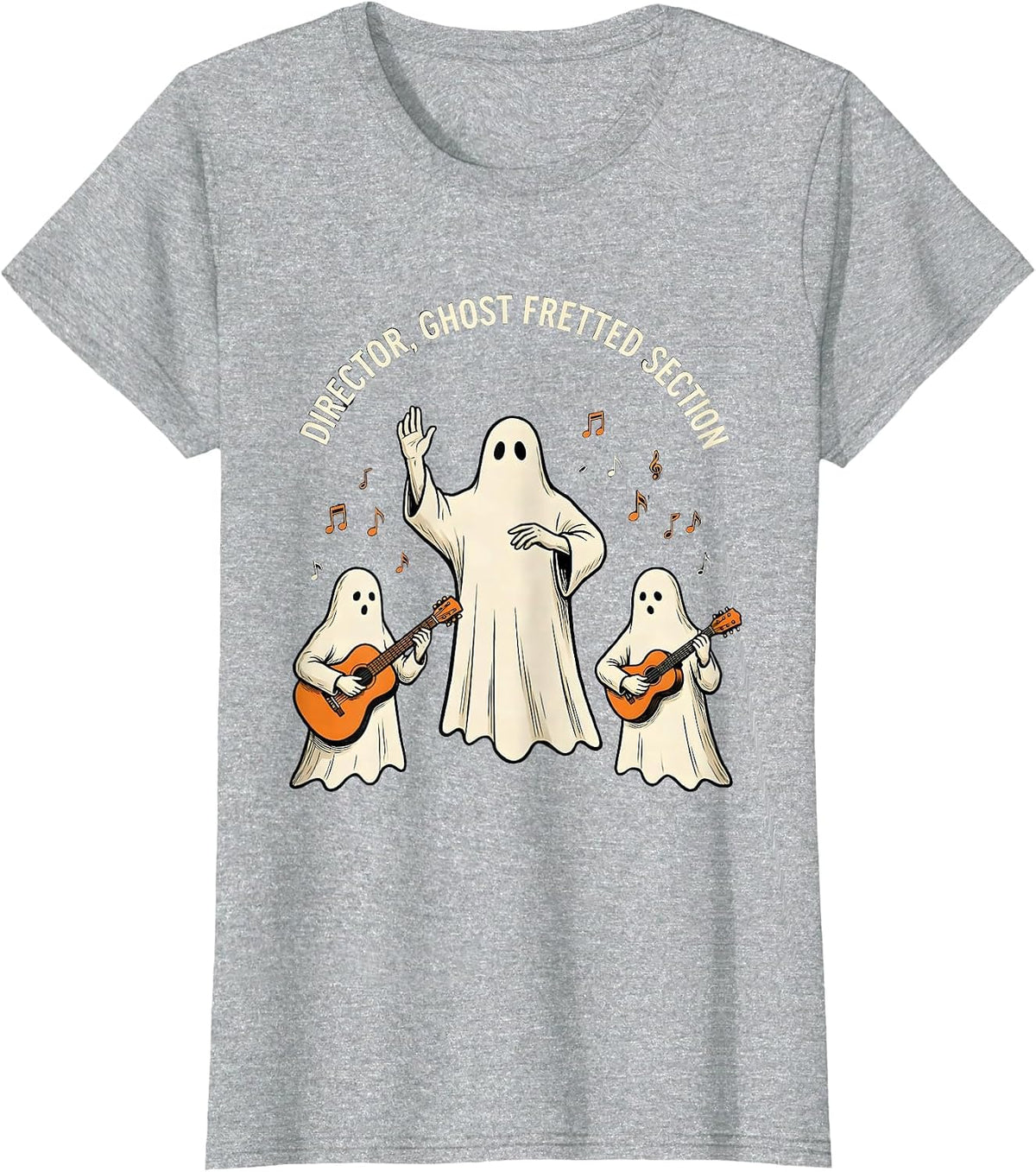 Director, Ghost Fretted Section Funny Music Teacher Ghost T-Shirt - Heather Grey
