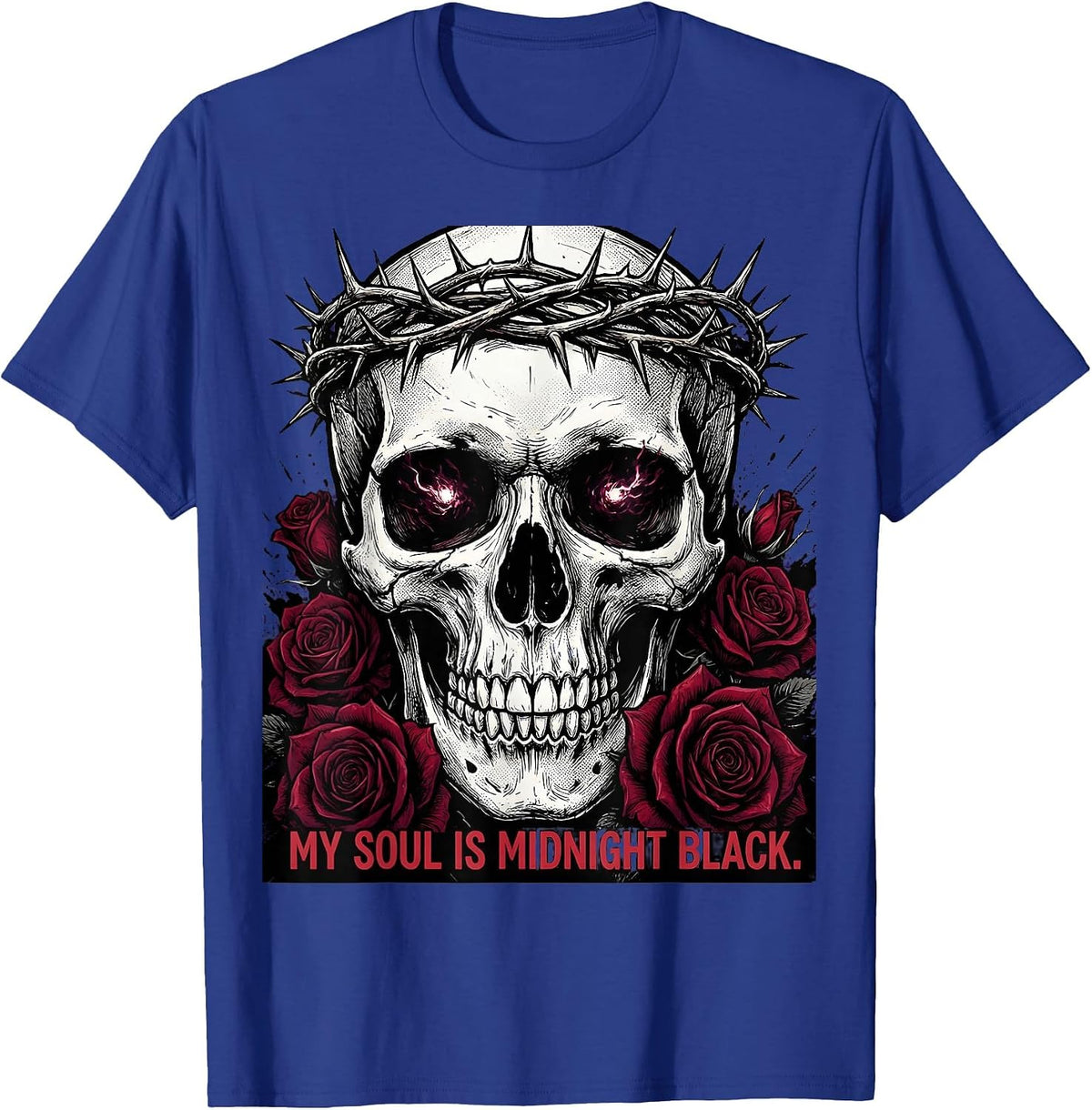 My Soul Is Midnight Black Goth Design T-Shirt - Royal Blue