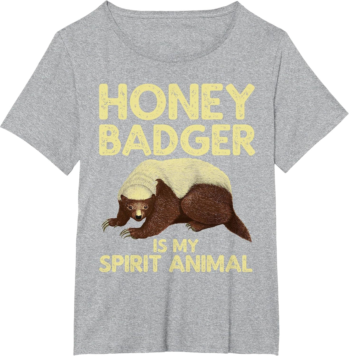 Cool Honey Badger for Men Women Spirit Animal Lover Wildlife T-Shirt - Heather Grey