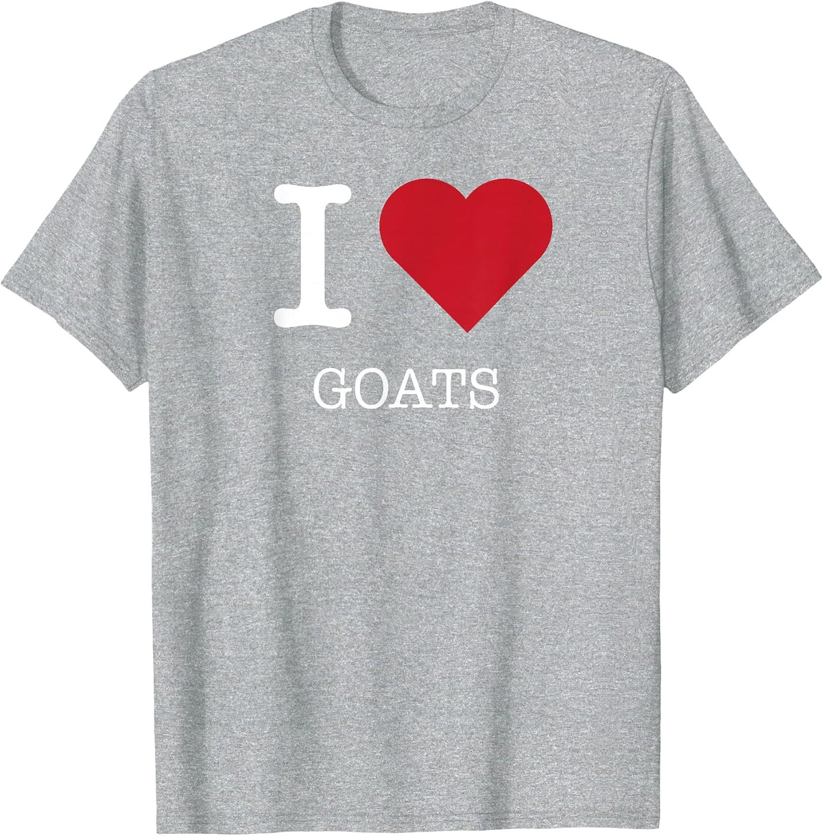I Heart Goats, I Love Goats T-Shirt - Heather Grey