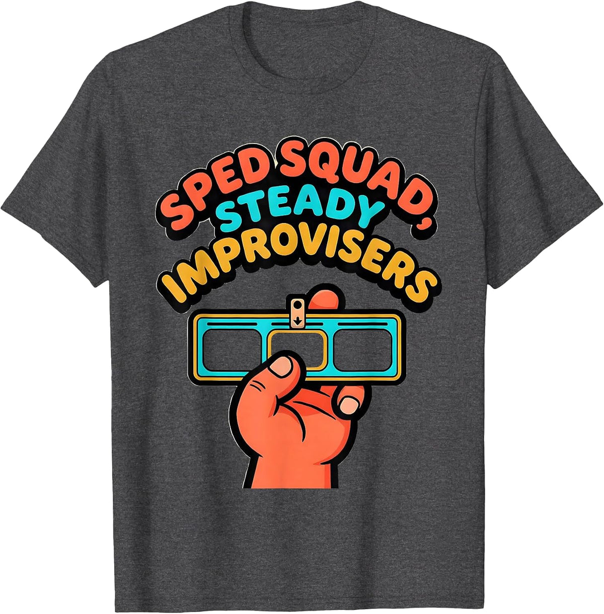 SPED Squad Steady Improvisers Cartoon Special Education T-Shirt - Dark Heather Grey