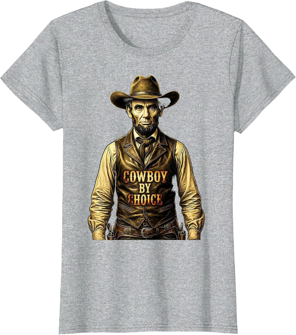 Cowboy By Choice Western Lifestyle Design T-Shirt - Heather Grey