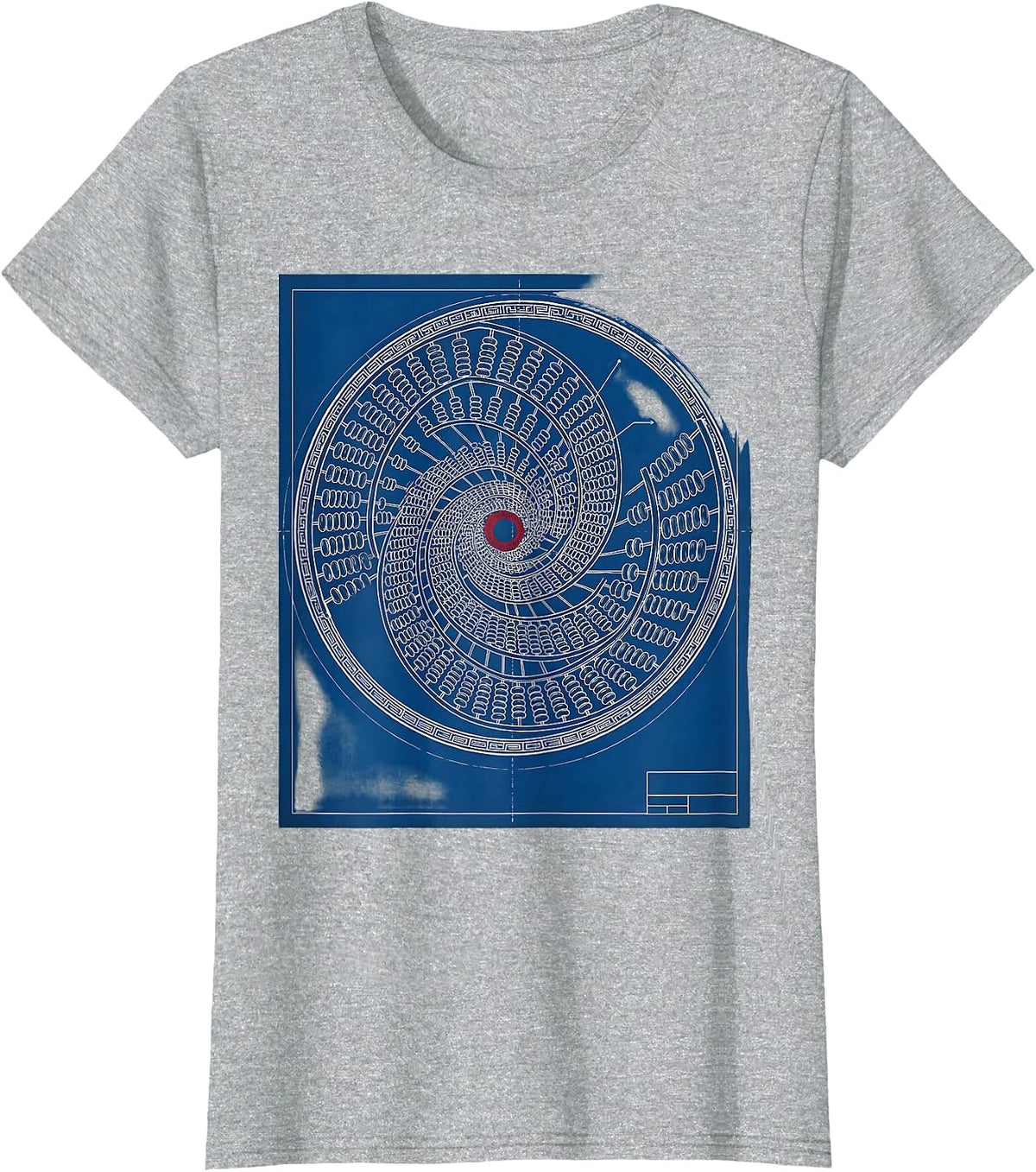 Women's Abacus Galaxy Spiral Math Universe Design T-Shirt - Heather Grey