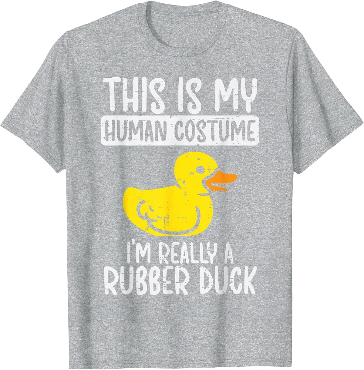 This My Human Costume Im Rubber Duck Halloween Men Women Kid T-Shirt - Heather Grey