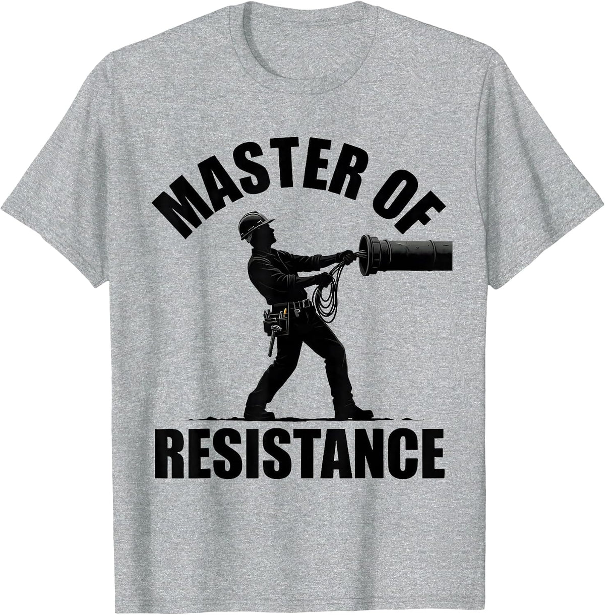 Men's Master Of Resistance Funny Electrician Trade Pride Humor T-Shirt - Heather Grey