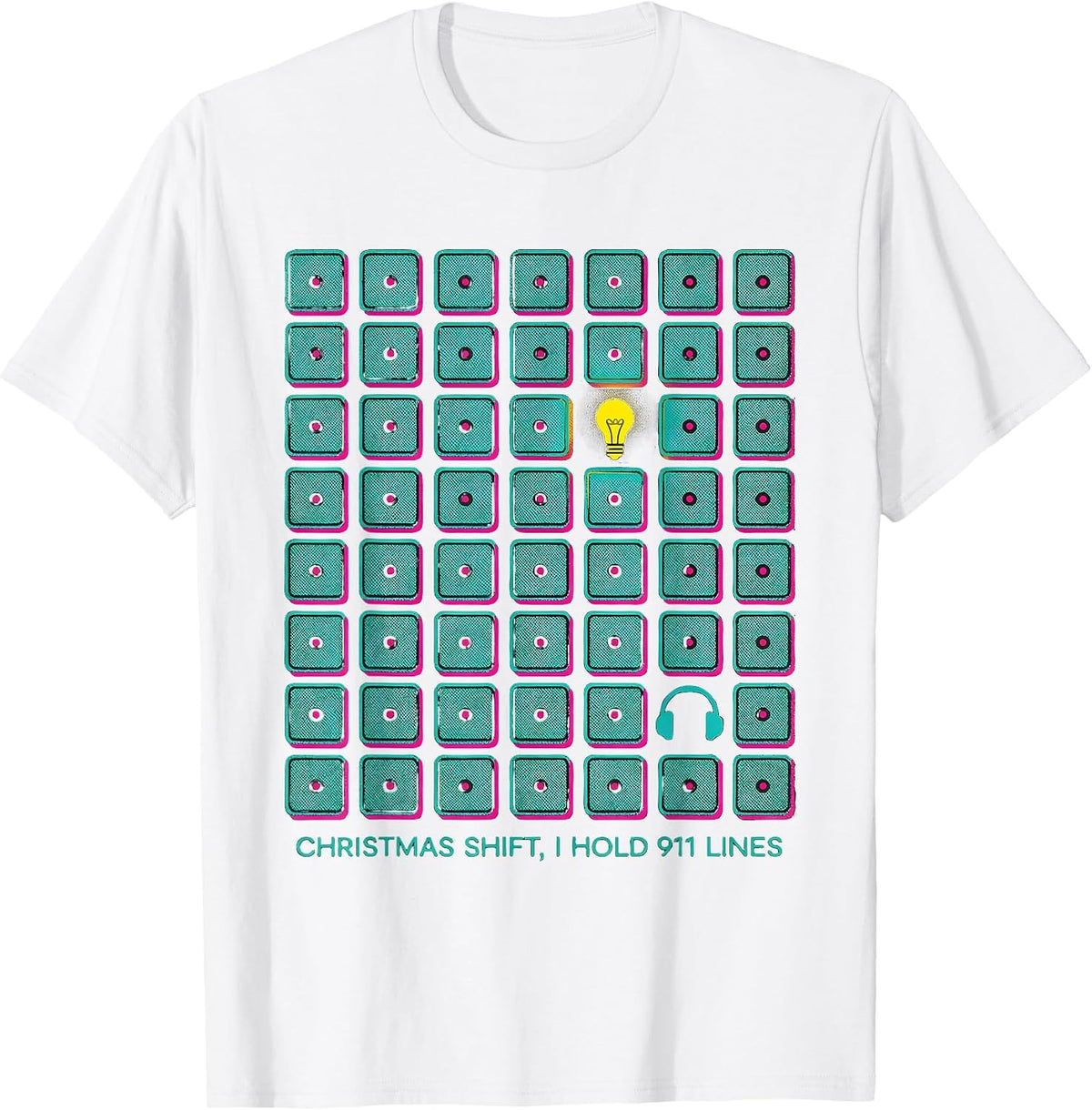 Men's Christmas Shift I Hold 911 Lines Funny 911 Dispatcher T-Shirt - White