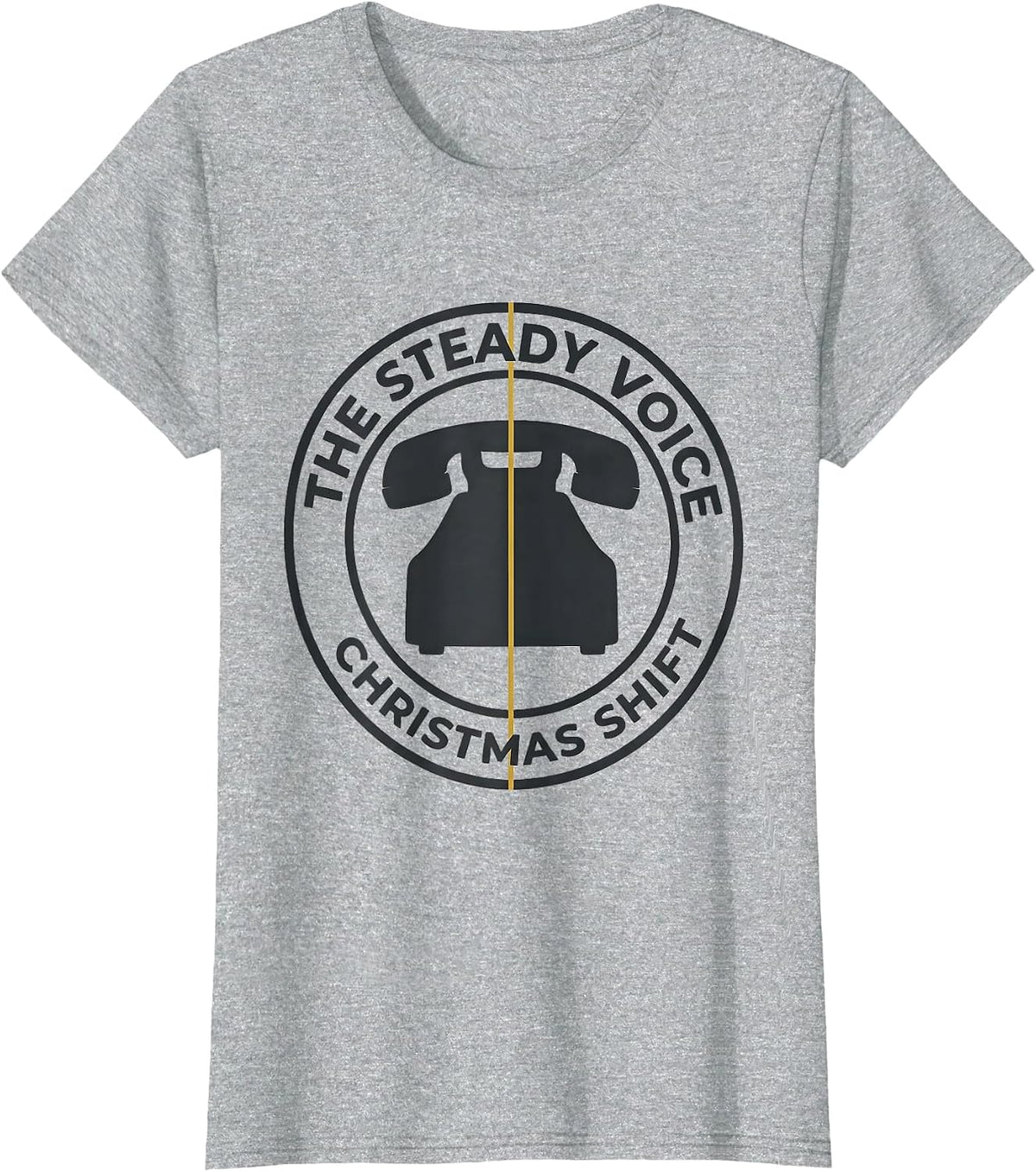 The Steady Voice Christmas Shift Funny 911 Dispatcher T-Shirt - Heather Grey