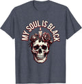 My Soul Is Black Dark Gothic Design T-Shirt - Heather Blue