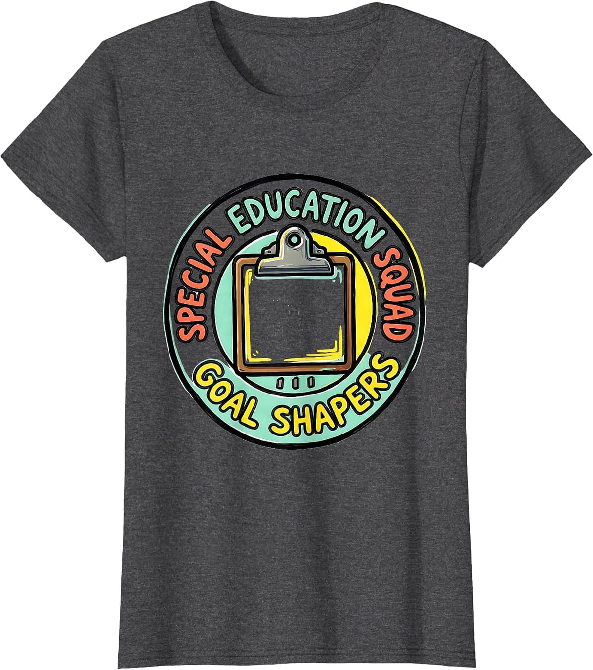 Women's Special Education Squad Goal Shapers Teacher Appreciation T-Shirt - Dark Heather Grey