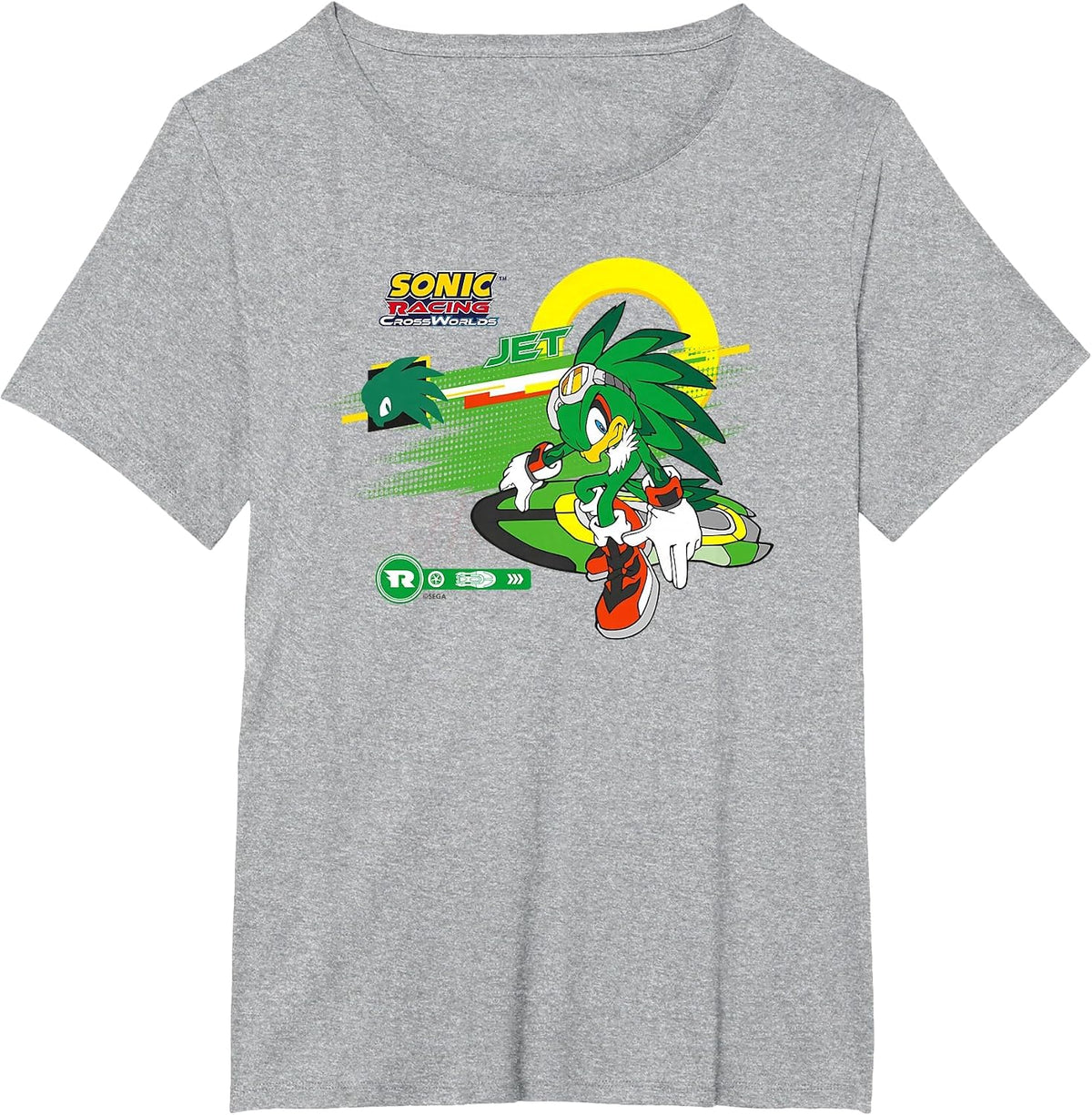 Sonic Racing CrossWorlds - Ready to Roll Jet T-Shirt - Heather Grey