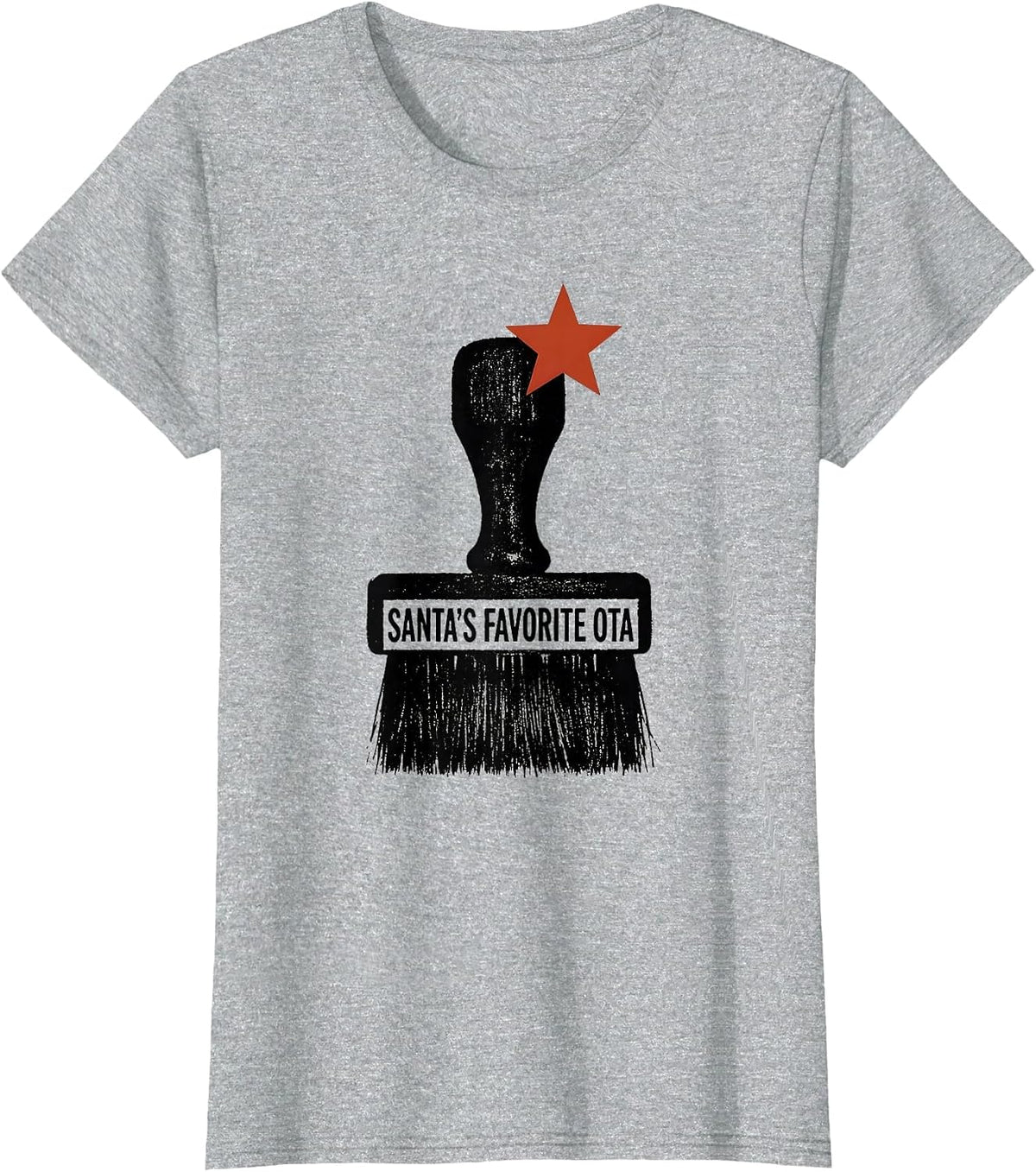 Santa's Favorite OTA Funny Occupational Therapy Christmas T-Shirt - Heather Grey