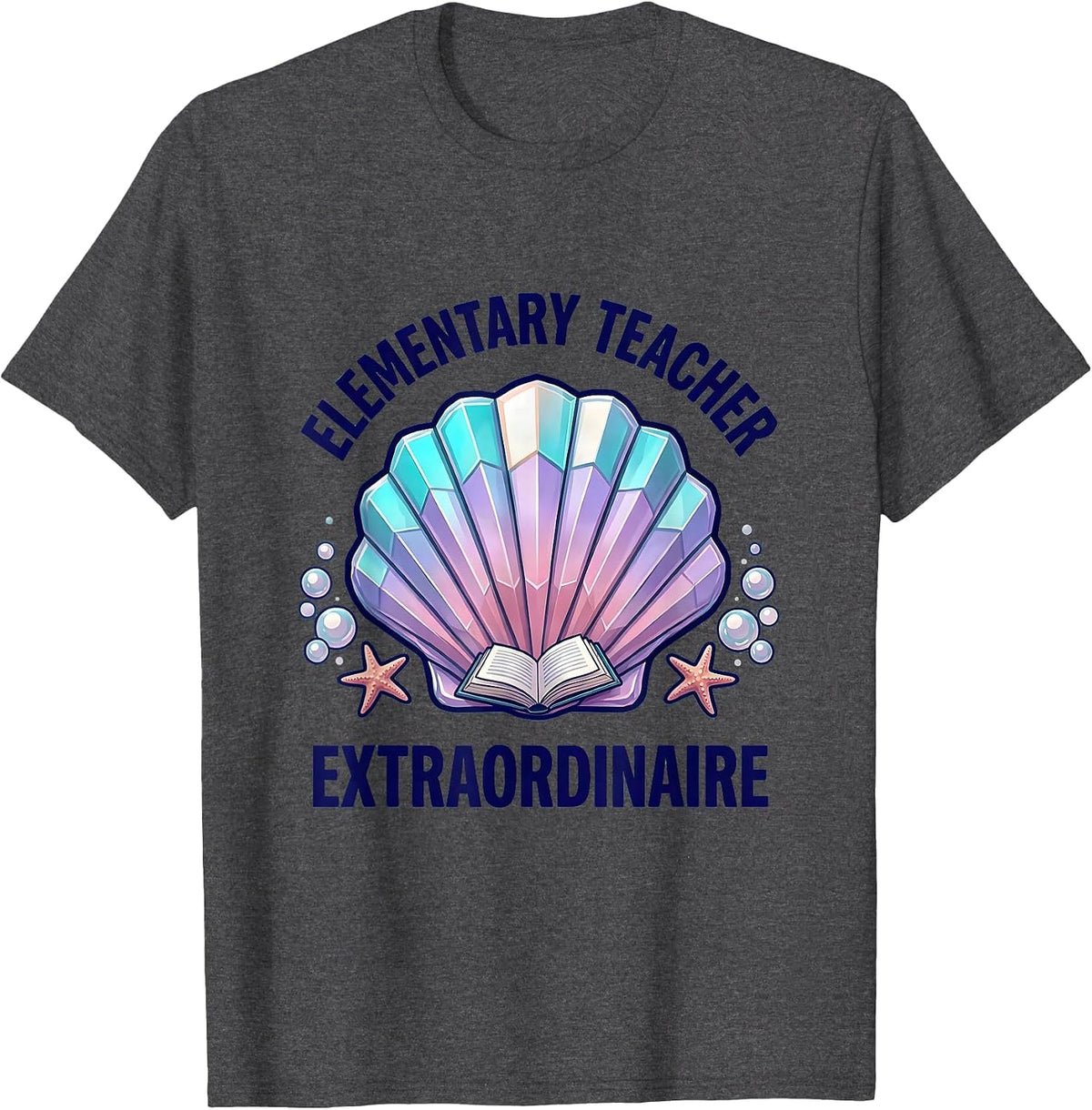 Elementary Teacher Extraordinaire Graphic Design T-Shirt - Dark Heather Grey