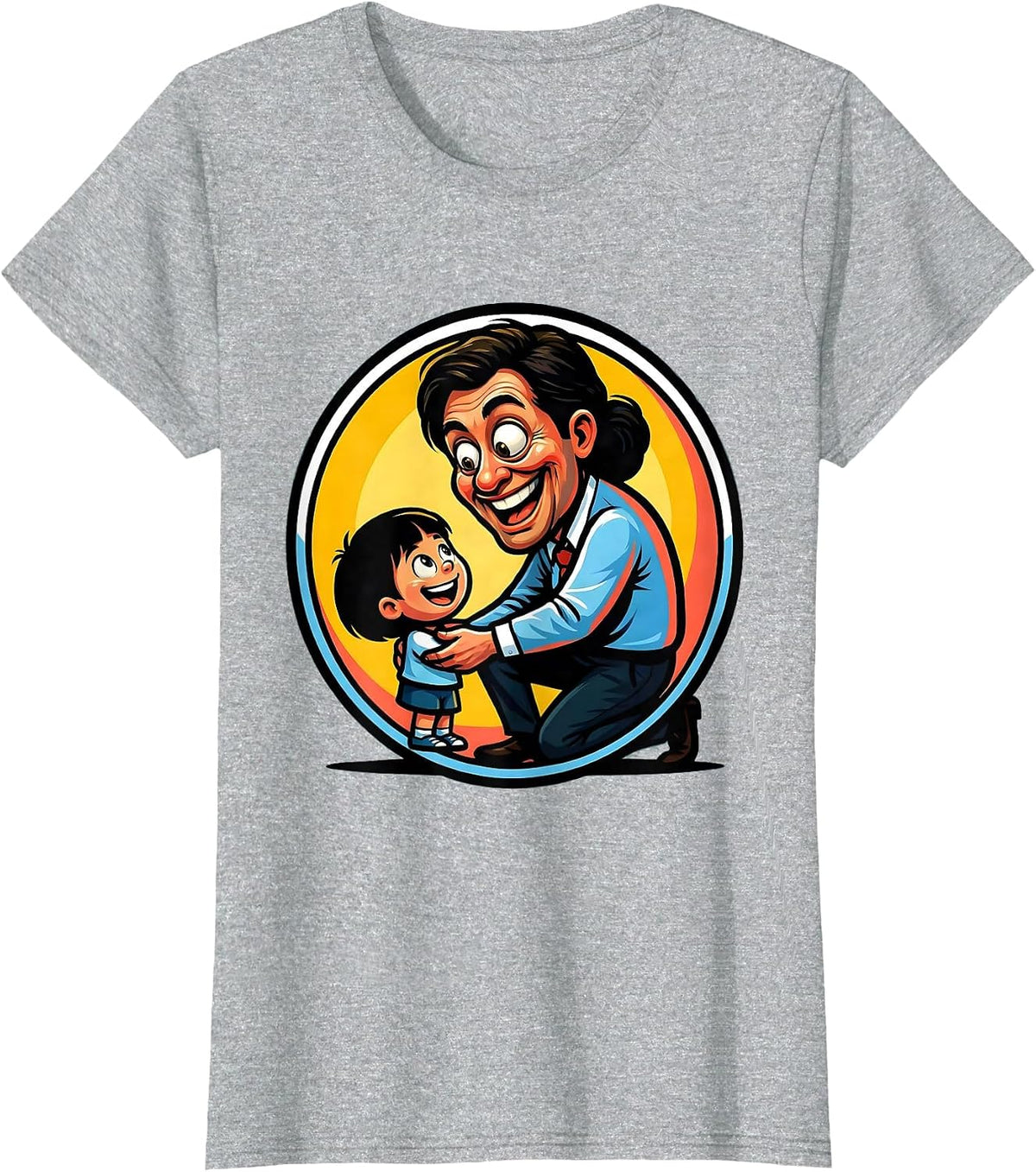 SPED Teacher Kneeling With Student Graphic T-Shirt - Heather Grey