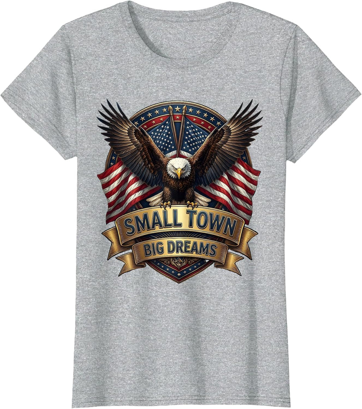 Small Town Big Dreams Country Girl Design T-Shirt - Heather Grey