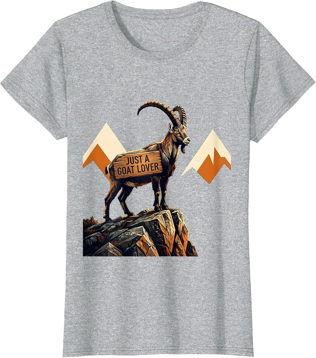 Just a Goat Lover Funny Animal Fan Design T-Shirt - Heather Grey