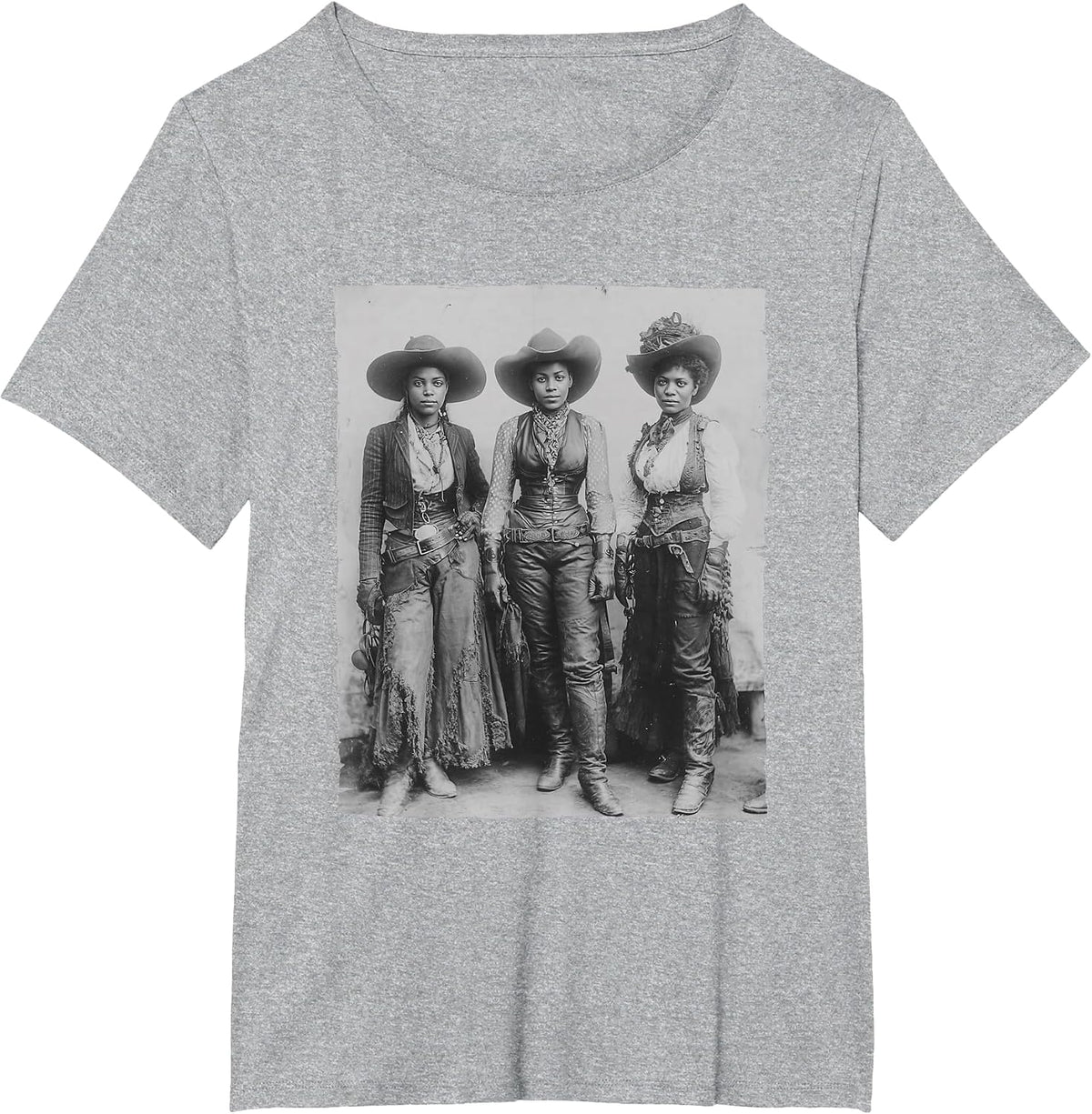 Black African American Cowgirl Western Country Texas Rodeo T-Shirt - Heather Grey