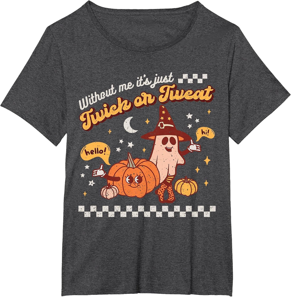 Speech Therapy Retro Spooky Fall Pumpkin Pathologist Season T-Shirt - Dark Heather Grey