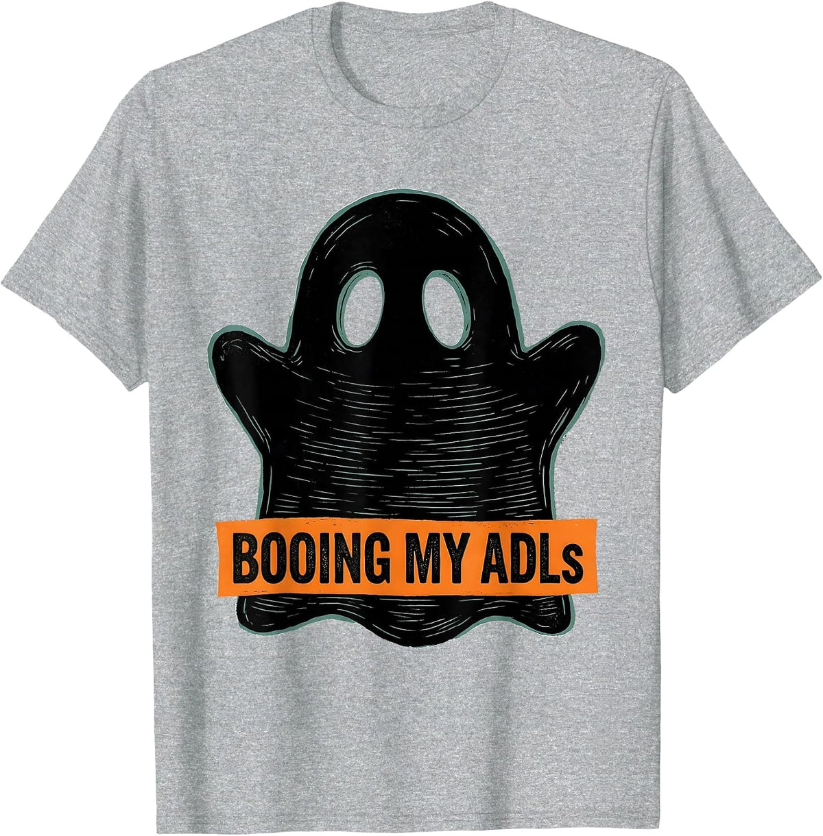 Men's Booing My ADLs Funny Occupational Therapy Halloween Work T-Shirt - Heather Grey