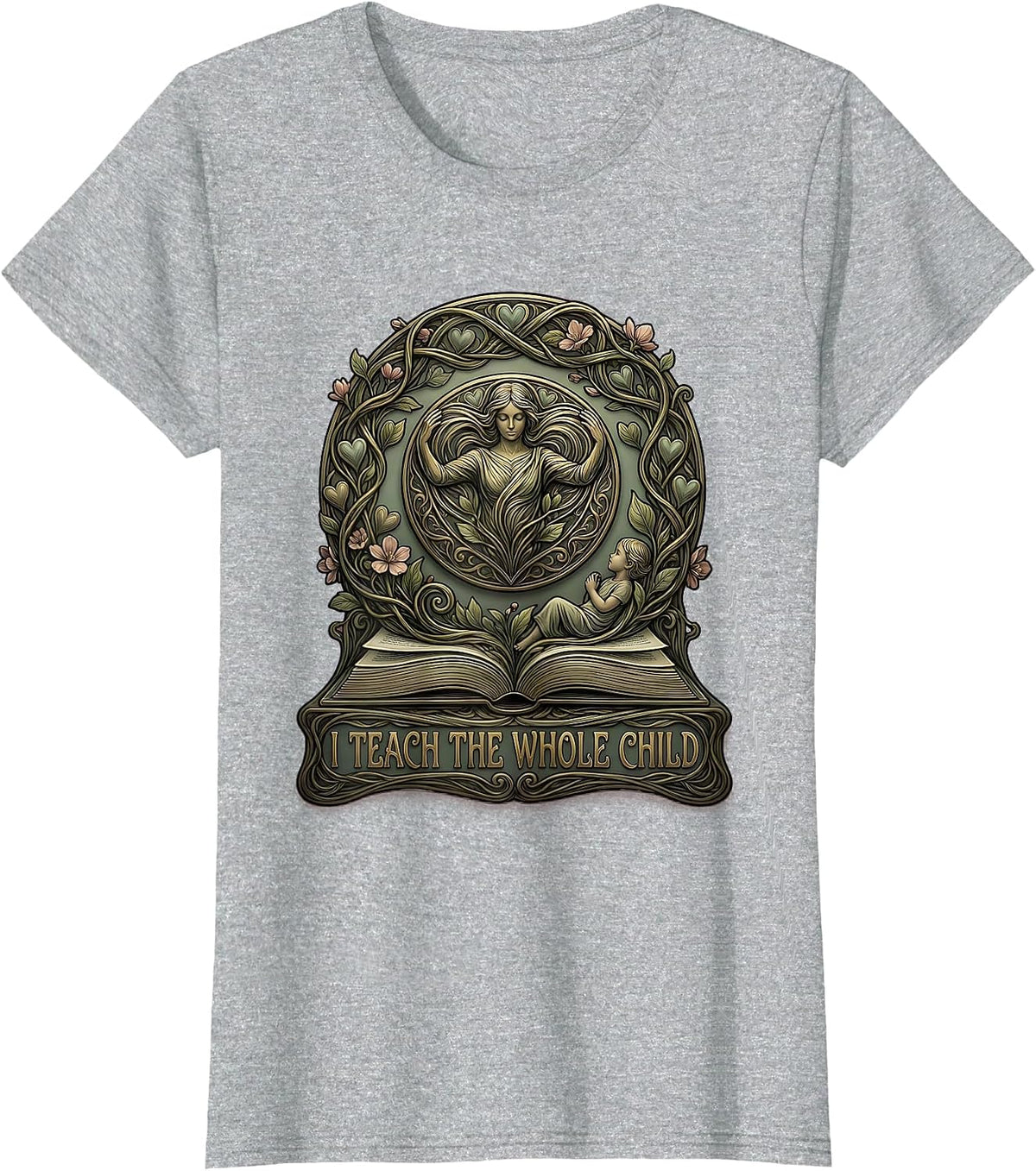 Women's I Teach The Whole Child Sped Teacher Design T-Shirt - Heather Grey