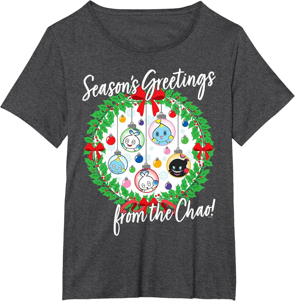 Sonic the Hedgehog - Season's Greetings from the Chao T-Shirt - Dark Heather Grey