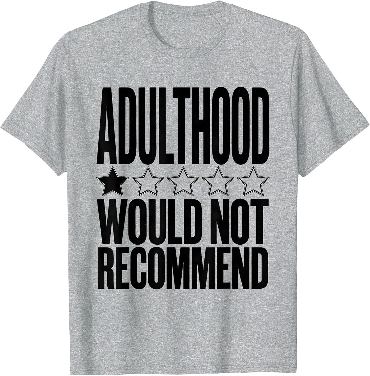 Men's Adulthood Would Not Recommend Sarcastic Humor Vintage Grunge T-Shirt - Heather Grey